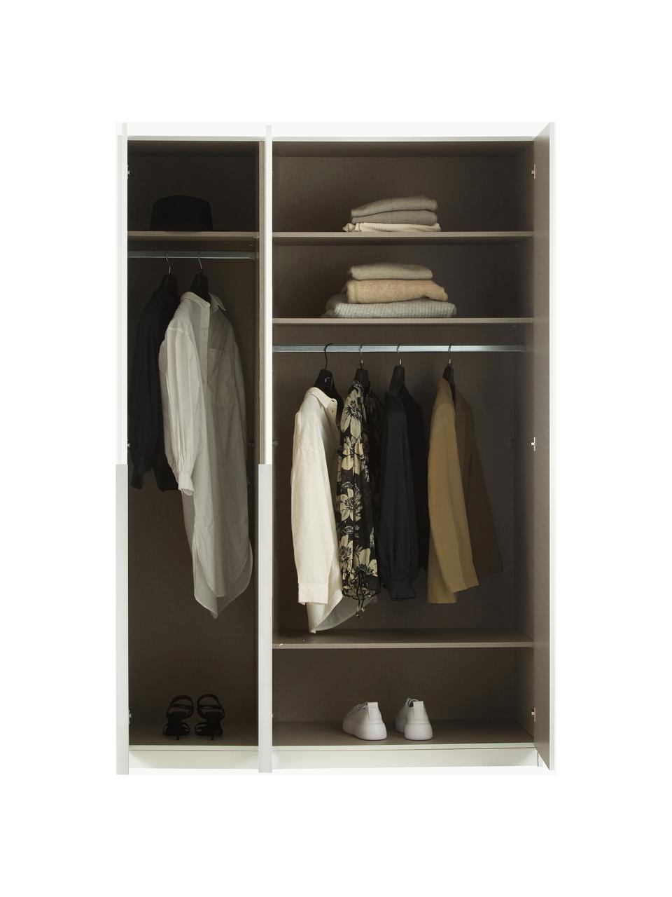 Drehtürenschrank Mia, 3-türig, Holzwerkstoff, beschichtet, Weiß, B 136 x H 210 cm