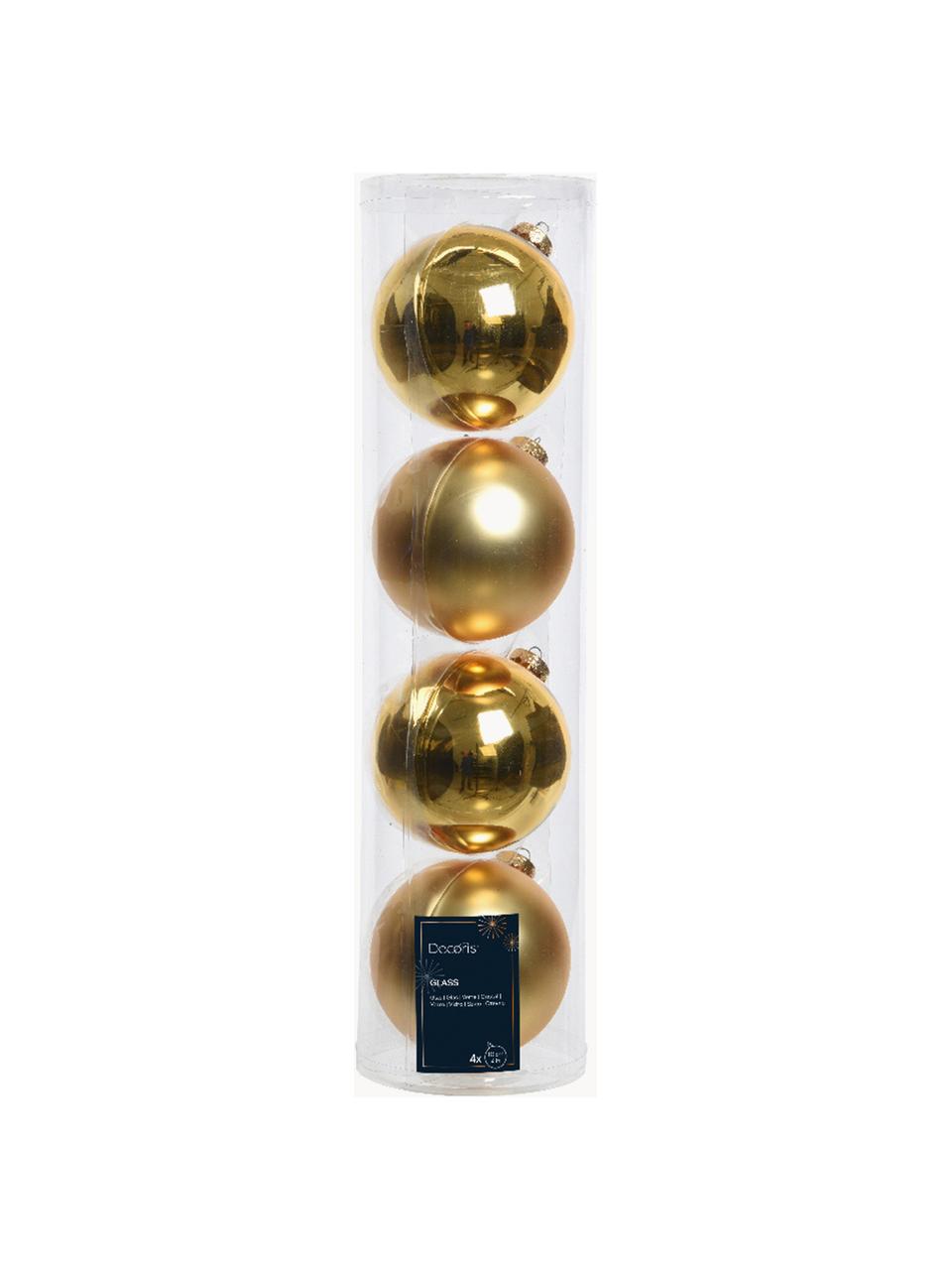 Boules de Noël Evergreen, sets de différentes tailles, Doré, Ø 10 cm, 4 pièces