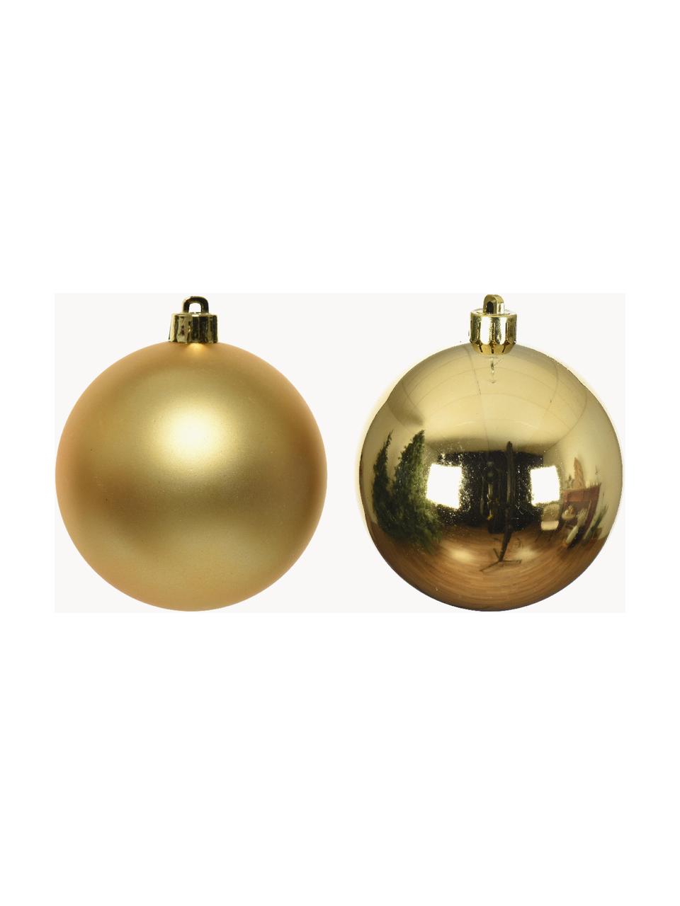 Weihnachtskugeln Evergreen matt/glänzend, verschiedene Größen, Goldfarben, Ø 10 cm, 4 Stück
