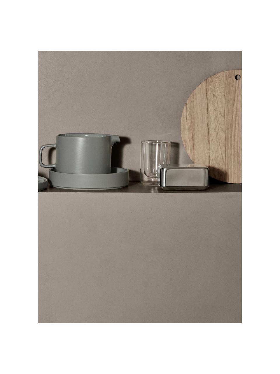 Bicchiere in vetro a doppia parete Nero 2 pz, Vetro, Trasparente, Ø 8 x Alt. 9 cm, 200 ml