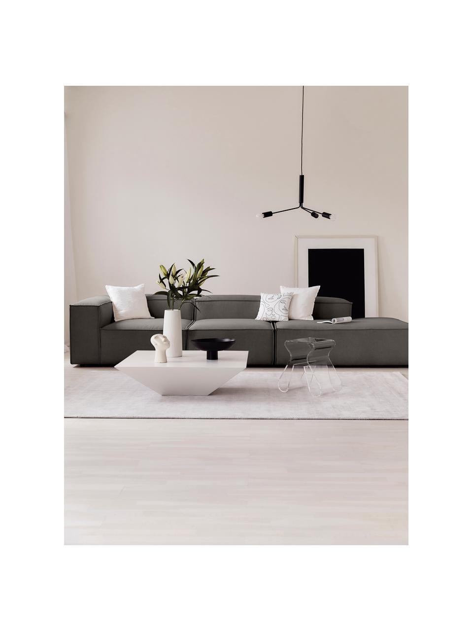 Modulaire XL chaise longue Lennon, Bekleding: 100% polyester De slijtva, Frame: massief grenenhout, FSC-g, Poten: kunststof, Geweven stof antraciet, B 357 x D 119 cm, rugleuning links
