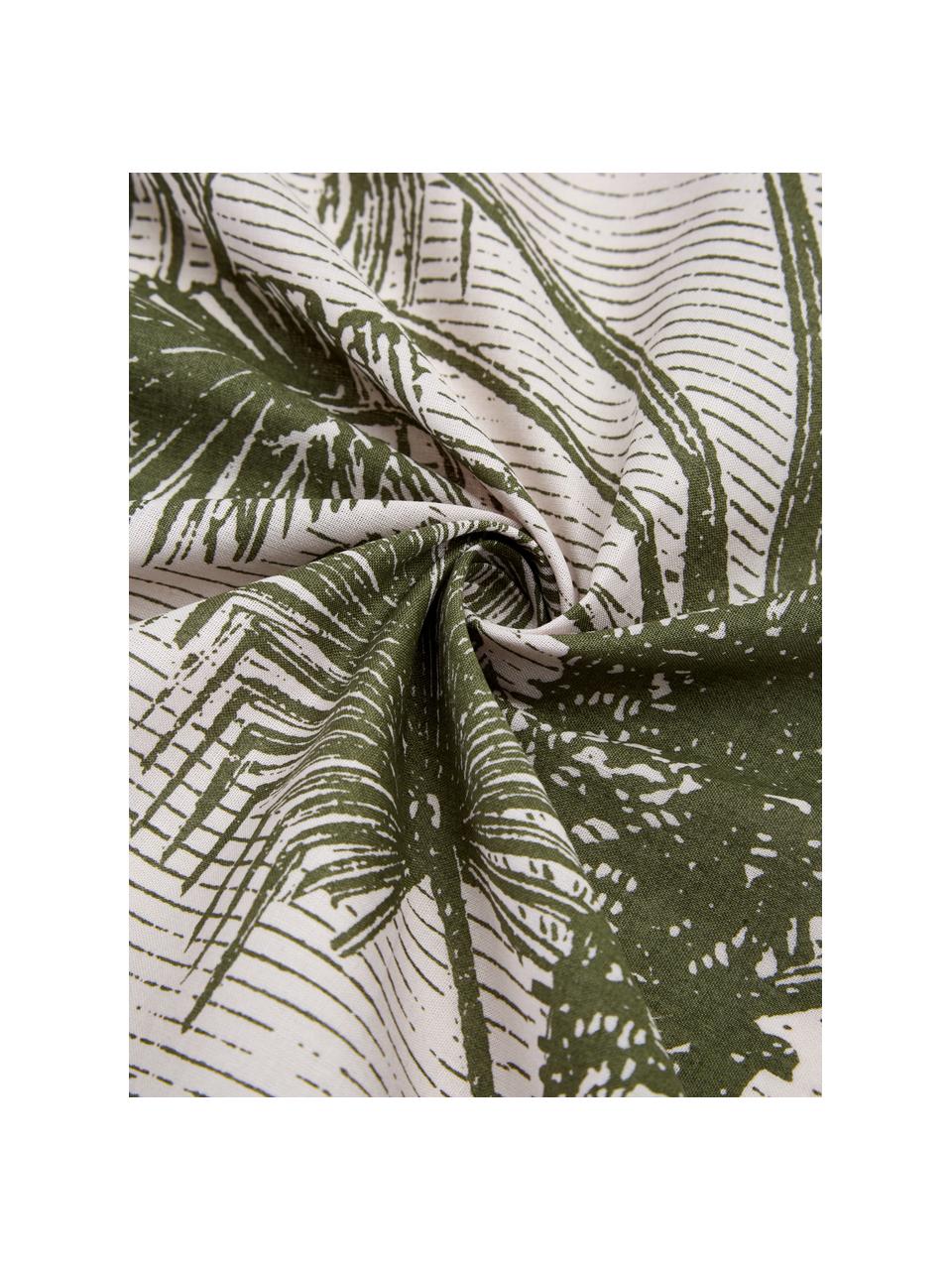 Bavlnená posteľná bilizeň s palmovým motívom Tour du Monde, Zelená, béžová