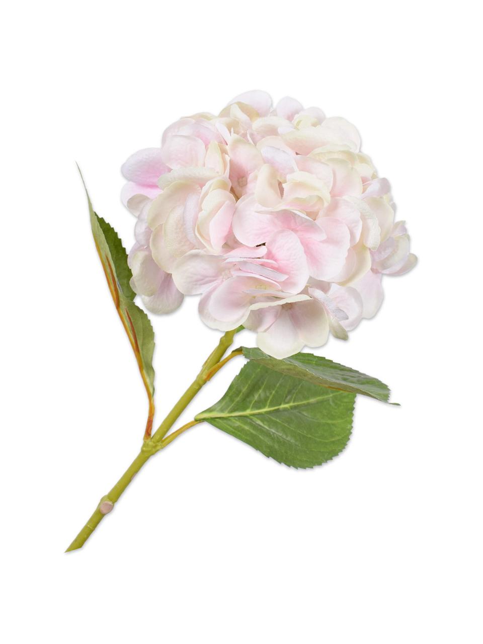Flor artificial Hortensie, Plástico, alambre de metal, Blanco, rosa, L 65 cm