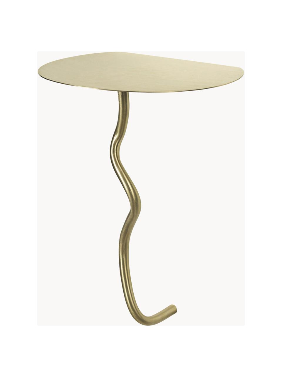 Table d'appoint murale en laiton Curvature, Laiton, poli, Laiton, haute brillance, larg. 30 x haut. 44 cm