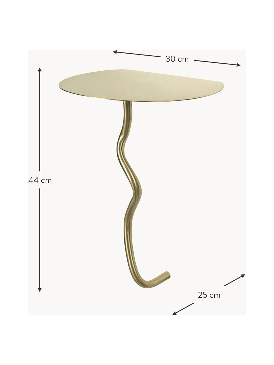 Ścienny stolik pomocniczy z mosiądzu Curvature, Mosiądz polerowany, Mosiężny, błyszczący, Ø 30 x W 44 cm