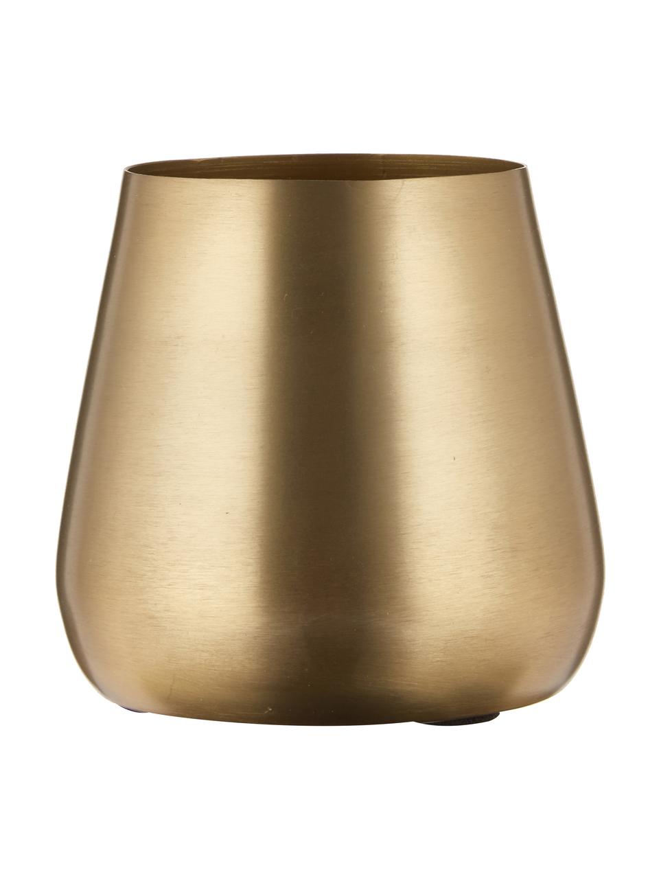 Jarrón decorativo pequeño Simply, Metal recubierto, Latón, Ø 10 x Al 9 cm