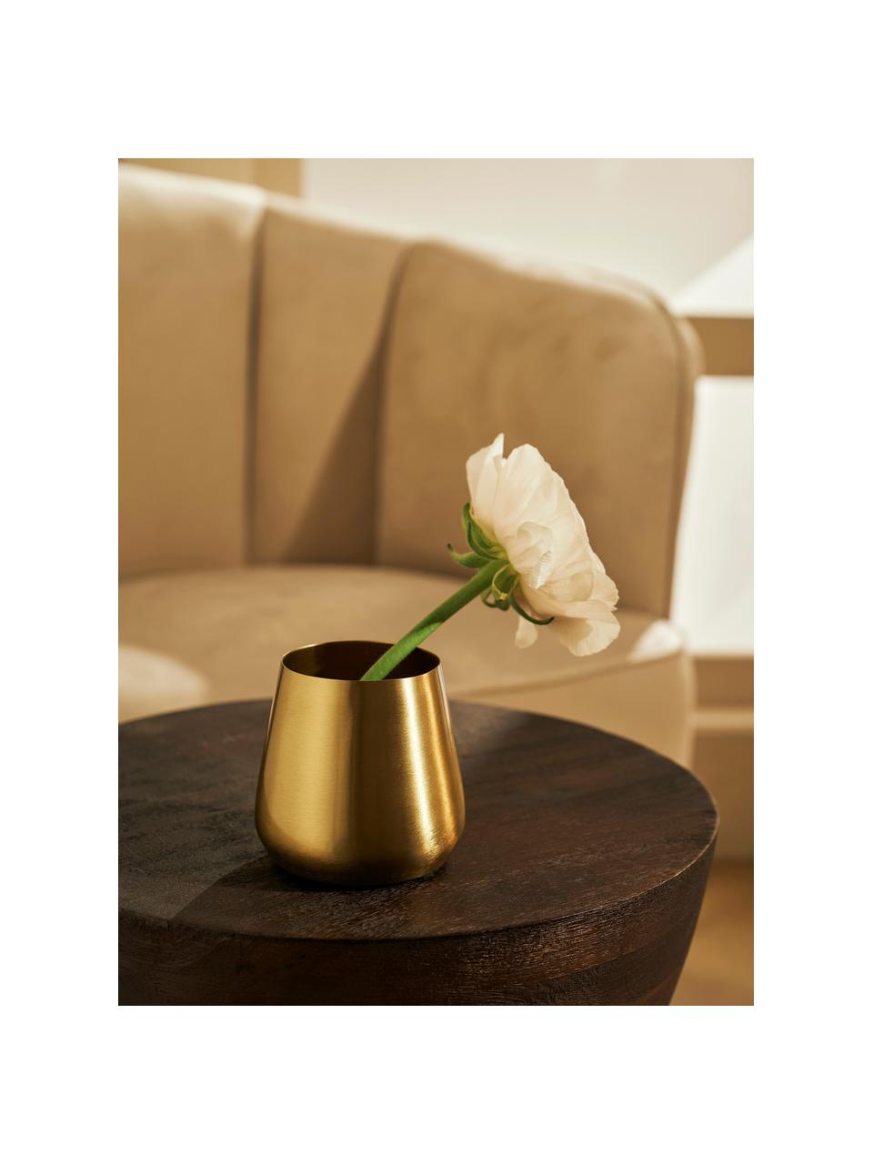 Kleine Deko-Vase Simply, H 9 cm, Metall, beschichtet, Goldfarben, Ø 10 x H 9 cm