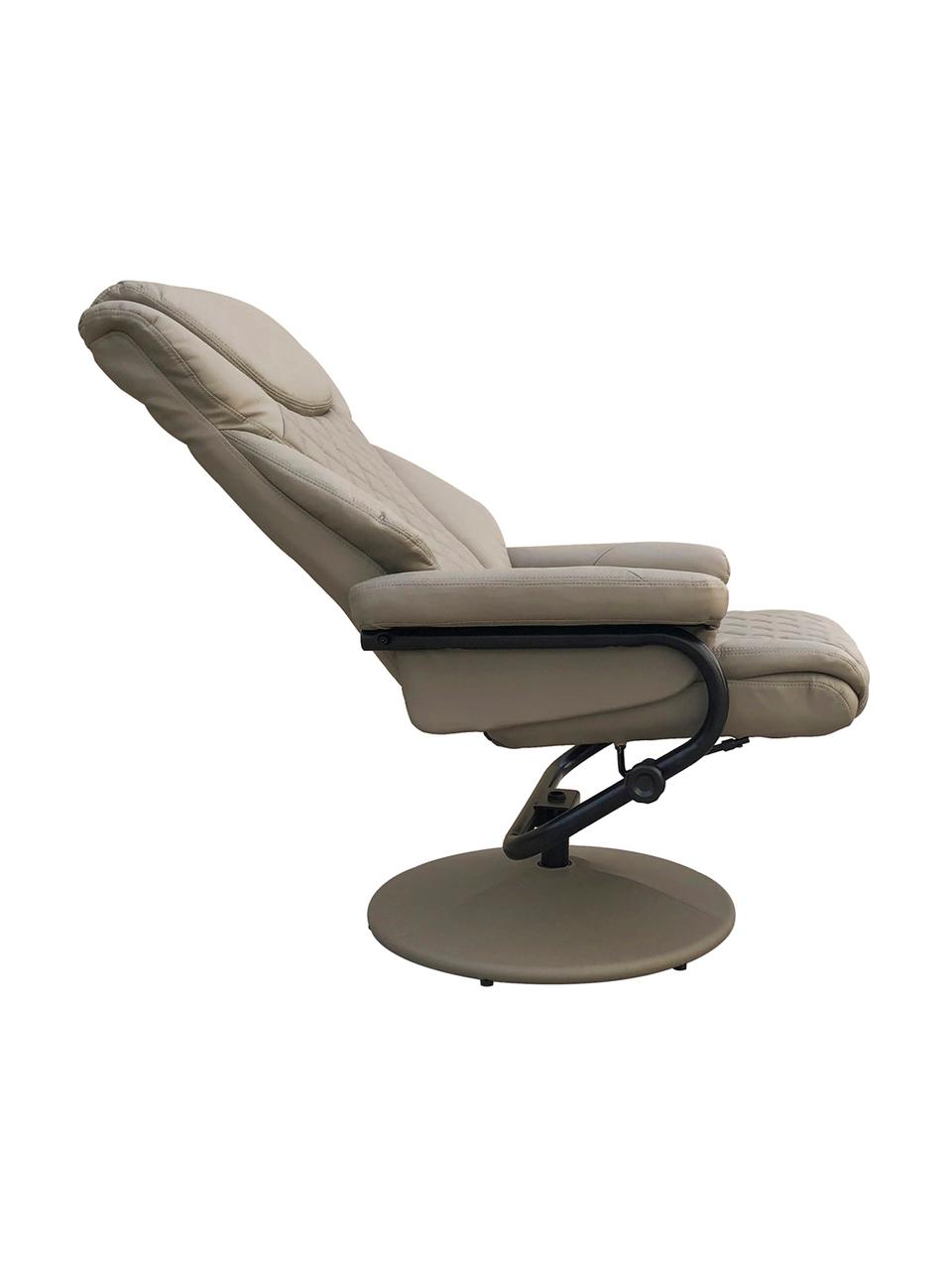 Sillón reclinable con reposapiés Relax, Tapizado: piel sintética, Gris, An 80 x Al 112 cm
