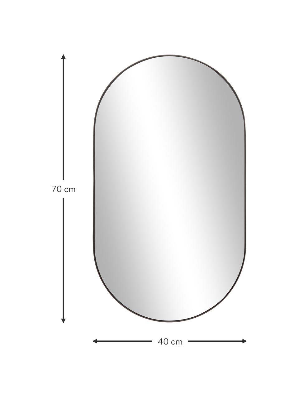 Oválné nástěnné zrcadlo Lucia, Černá, Š 40 cm, V 70 cm