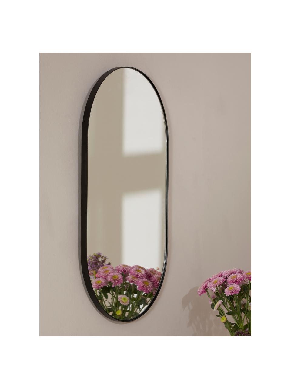 Miroir mural ovale Lucia, Noir, larg. 40 x haut. 70 cm