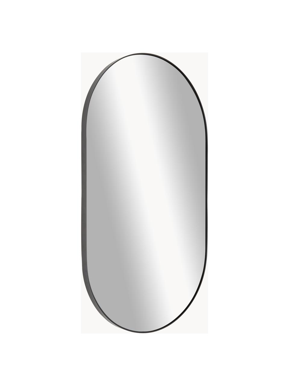 Oválné nástěnné zrcadlo Lucia, Černá, Š 40 cm, V 70 cm