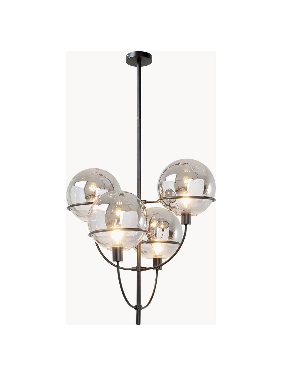 Grande suspension Lantern, Gris chrome, noir, Ø 68 cm