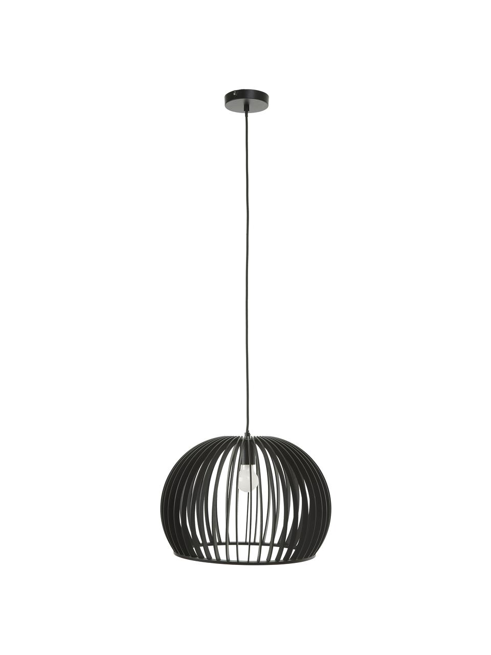 Lampa wisząca z drewna Avril, Czarny, Ø 45 x W 31 cm
