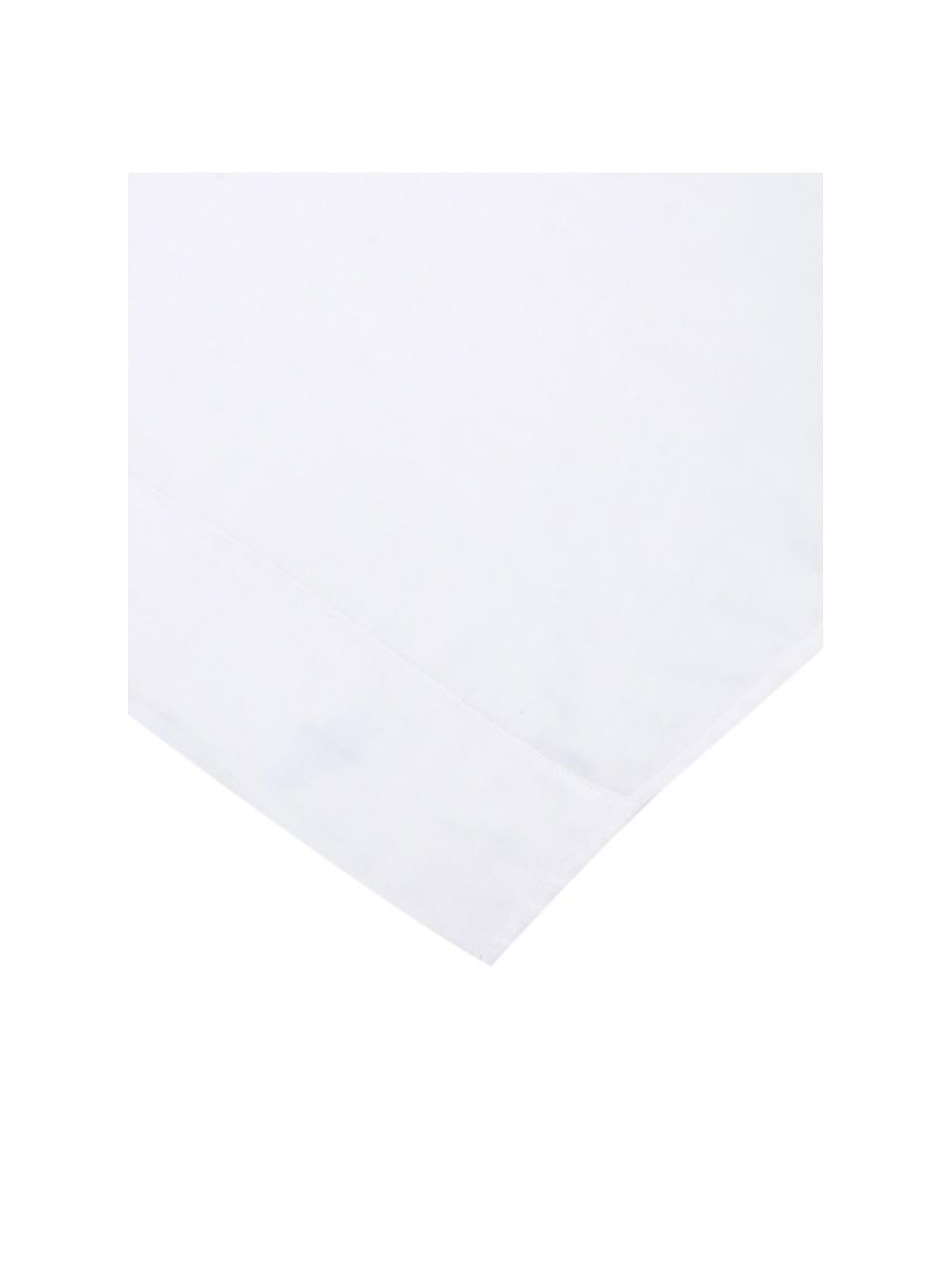 Drap plat en satin de coton blanc Comfort, Blanc, larg. 240 x long. 300 cm