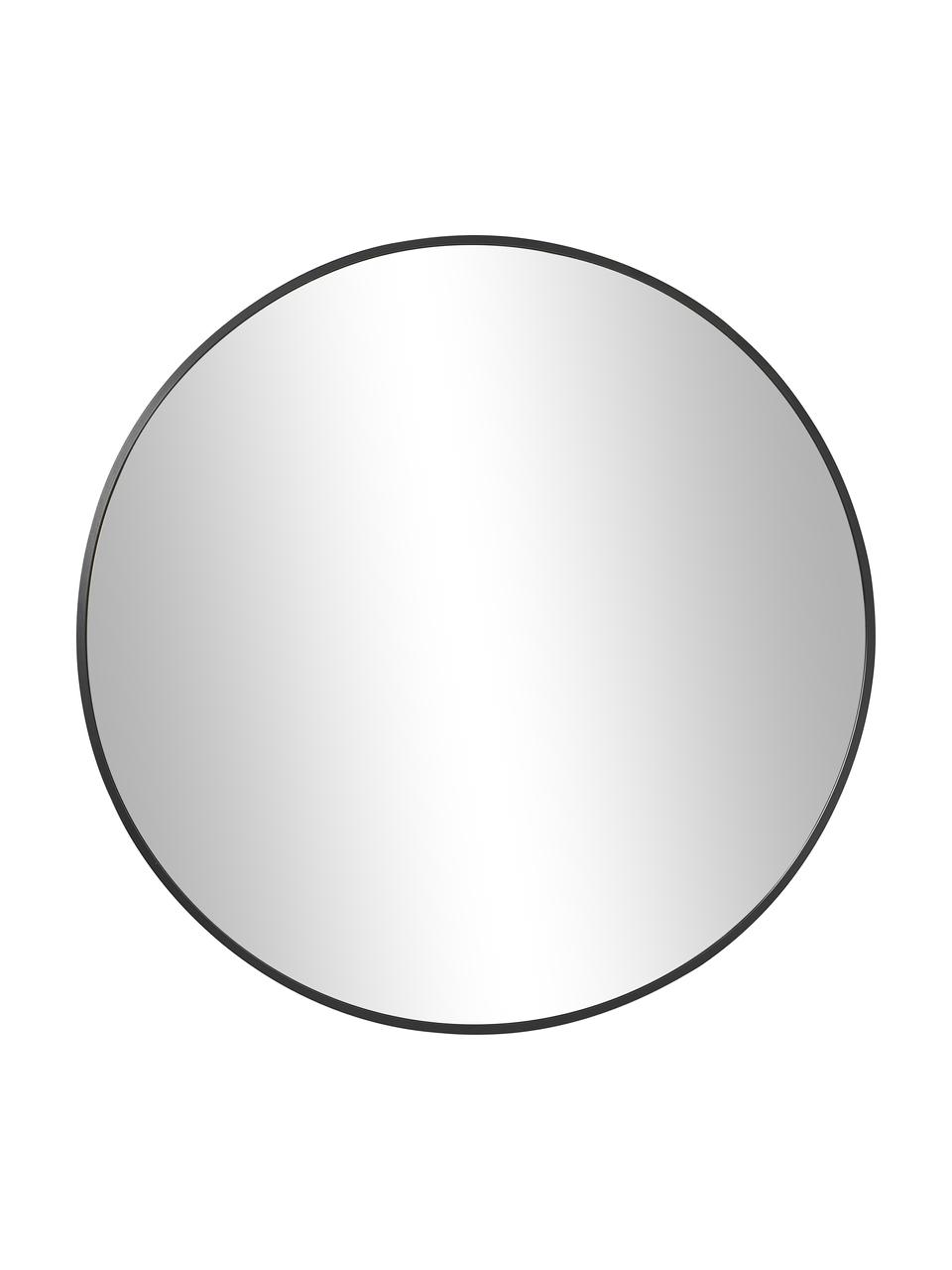 Okrągłe lustro ścienne z metalową ramą Ida, Czarny, Ø 55 cm