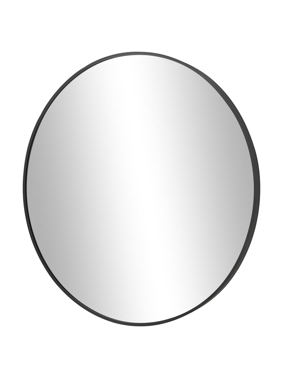 Okrągłe lustro ścienne z metalową ramą Ida, Czarny, Ø 55 cm