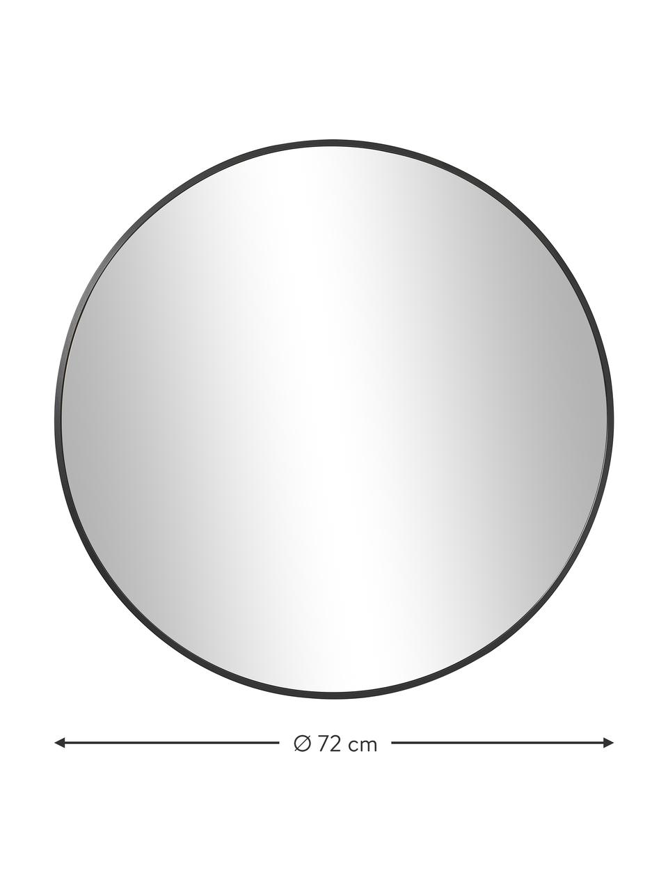 Okrągłe lustro ścienne z metalową ramą Ida, Czarny, Ø 55 cm