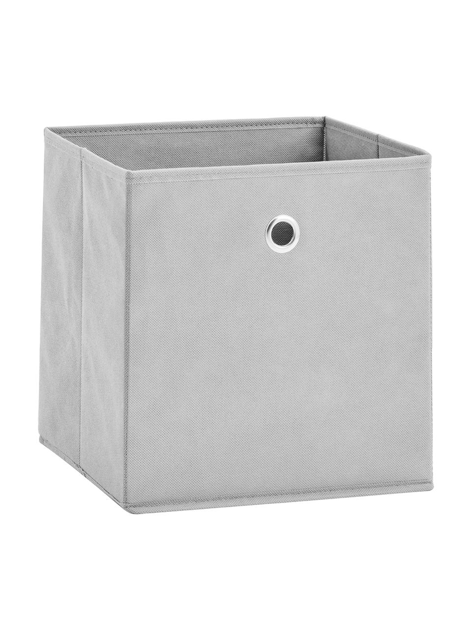 Aufbewahrungsbox Lisa, Bezug: Vlies, Gestell: Pappe, Metall, Grau, 28 x 28 cm