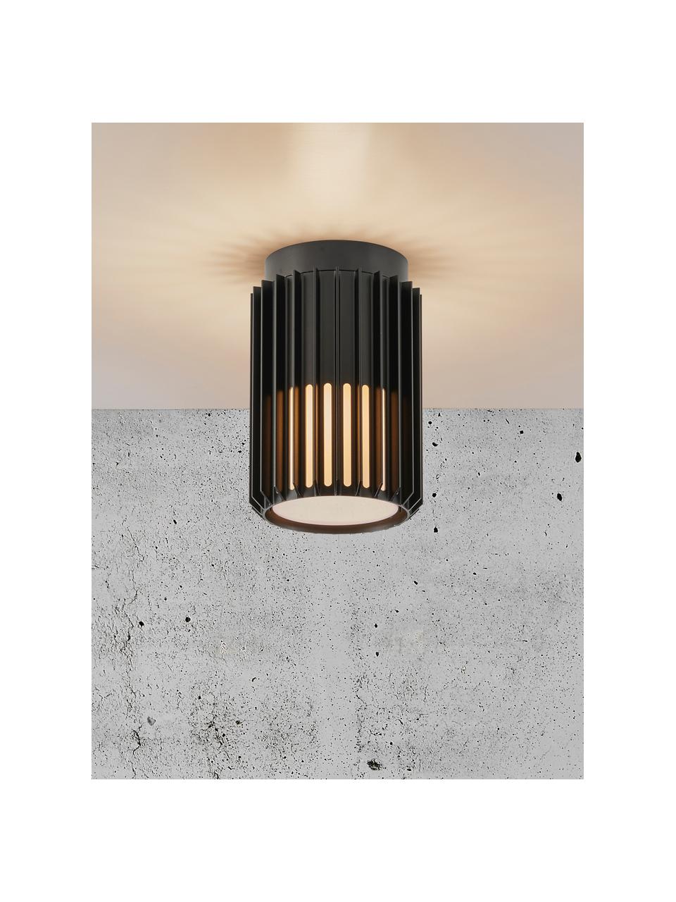 Outdoor wandlamp Aludra, Lampenkap: kunststof, Zwart, Ø 12 x H 19 cm