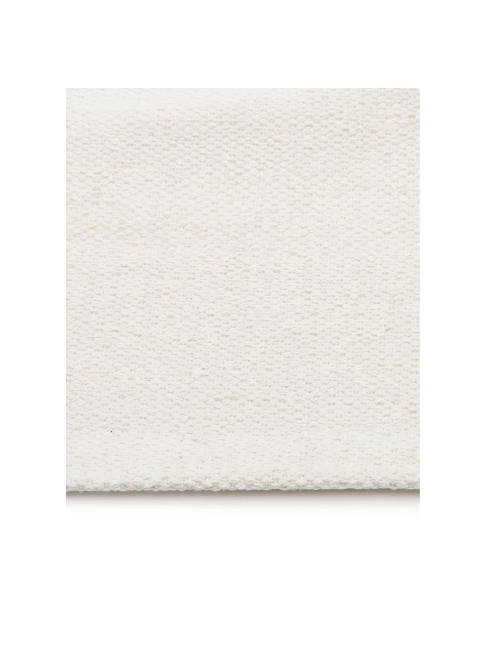 Tappeto in cotone tessuto a mano Agneta, 100% cotone, Bianco crema, Larg. 70 x Lung. 250 cm