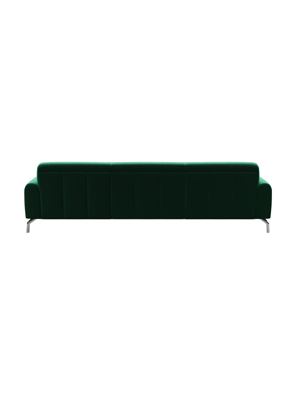 Sofá de terciopelo Puzo (3 plazas), Tapizado: 100% terciopelo de poliés, Patas: metal pintado, Verde oscuro, An 240 x F 84 cm