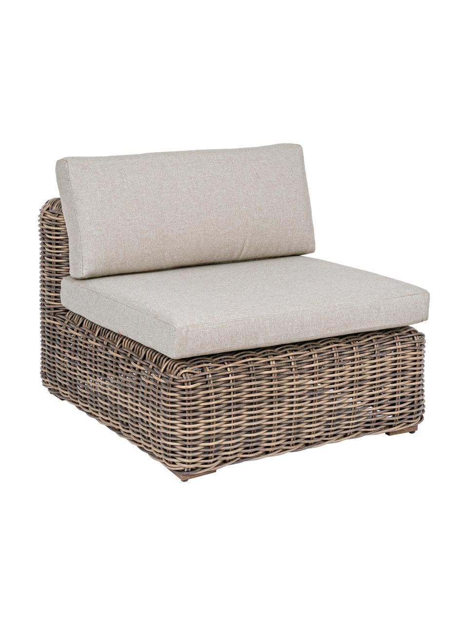Ogrodowy fotel wypoczynkowy z poduszkami Coraline, Tapicerka: 100% polipropylen, Stelaż: aluminium malowane proszk, Odcienie brązowego, beżowy, S 83 x G 98 cm
