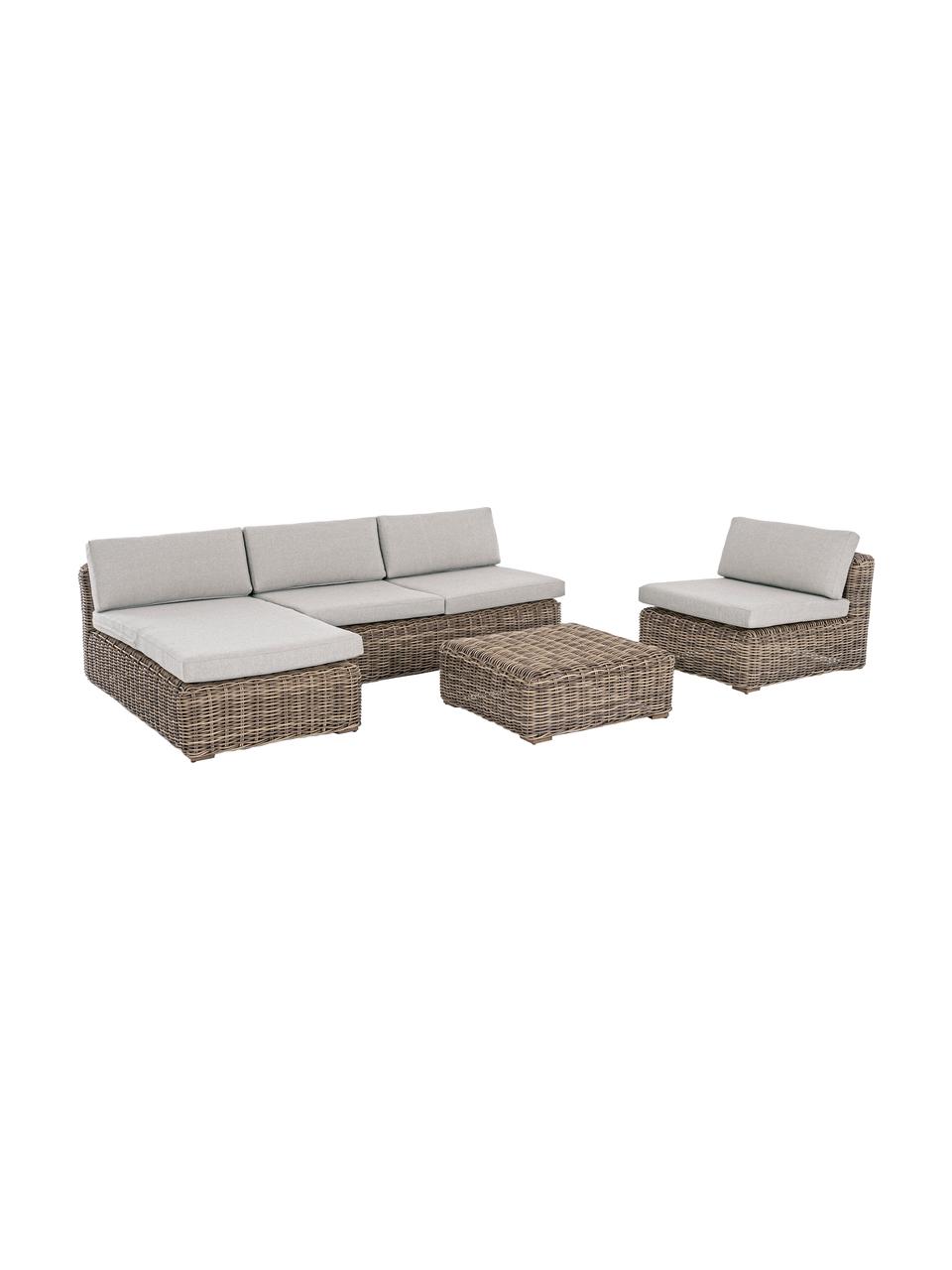 Garten-Loungesessel Coraline, Bezug: 100% Polypropylen, Gestell: Aluminium, pulverbeschich, Brauntöne, Beige, B 83 x T 98 cm