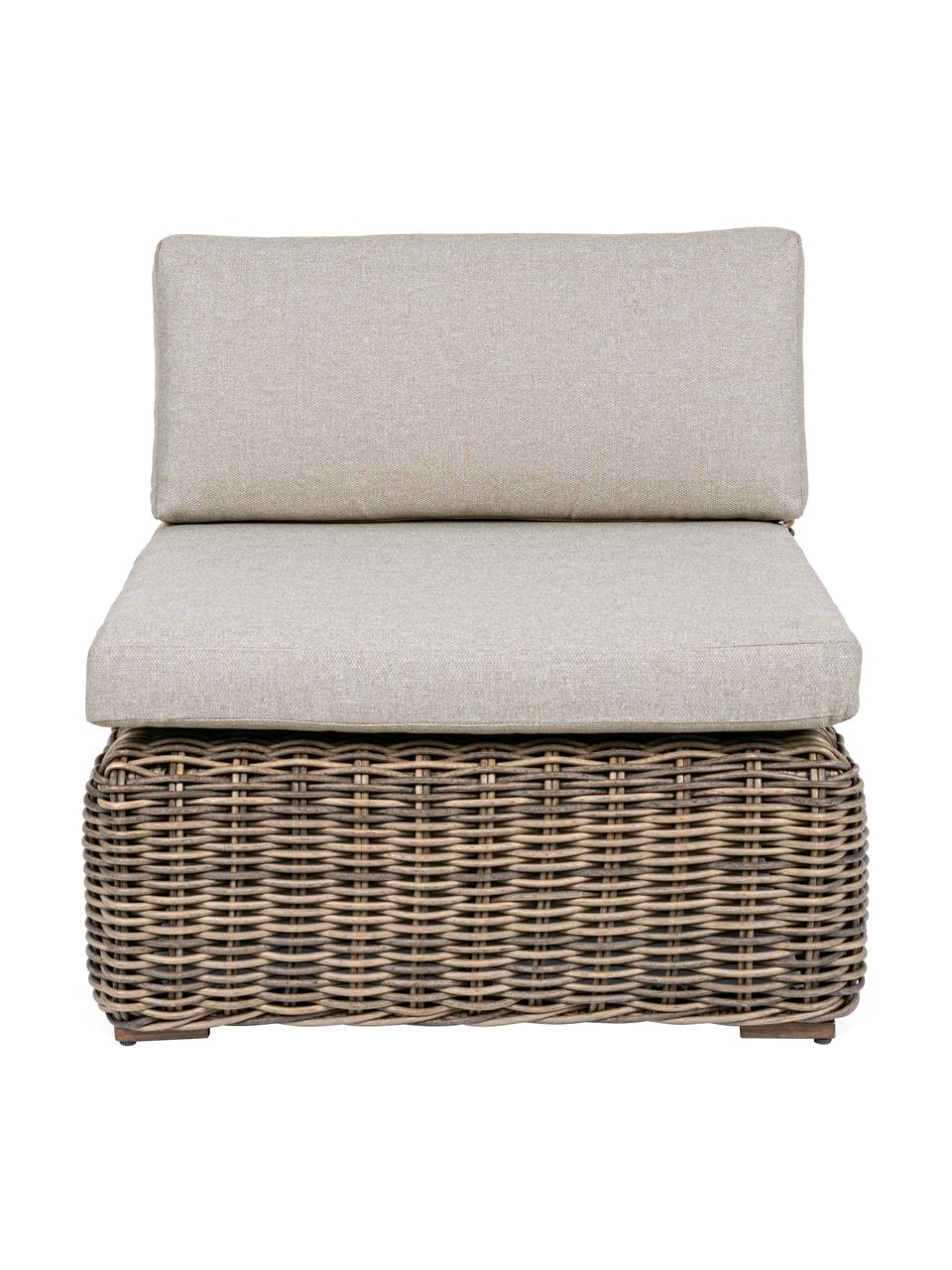 Fauteuil lounge de jardin Coraline, Tons bruns, beige, larg. 83 x prof. 98 cm