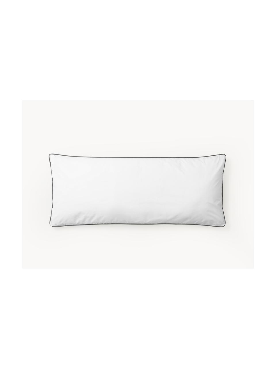 Funda de almohada de percal a cuadros Scarlet, Gris, blanco, An 45 x L 110 cm