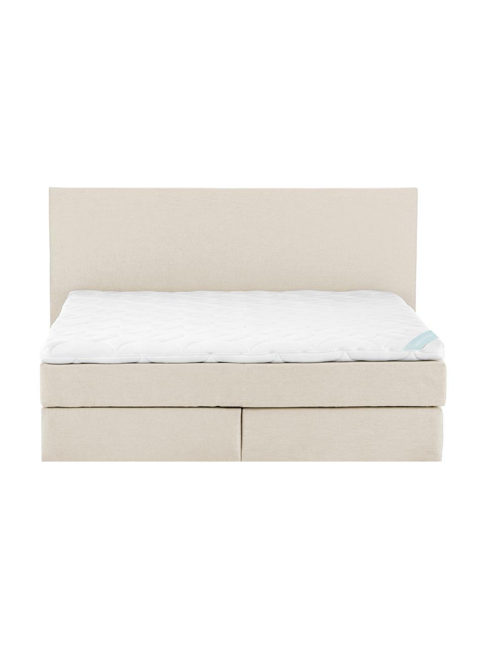 Letto boxspring premium Eliza, Materasso: a molle insacchettate a 7, Piedini: legno di faggio massiccio, Beige, 200 x 200