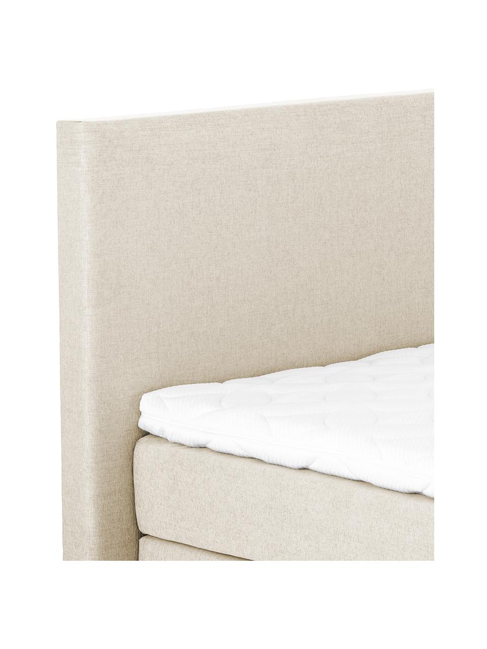 Letto boxspring premium Eliza, Materasso: a molle insacchettate a 7, Piedini: legno di faggio massiccio, Beige, 200 x 200