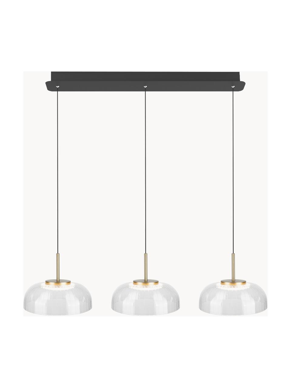 Grande suspension LED Vitrum, Transparent, doré, noir, larg. 80 x haut. 15 cm