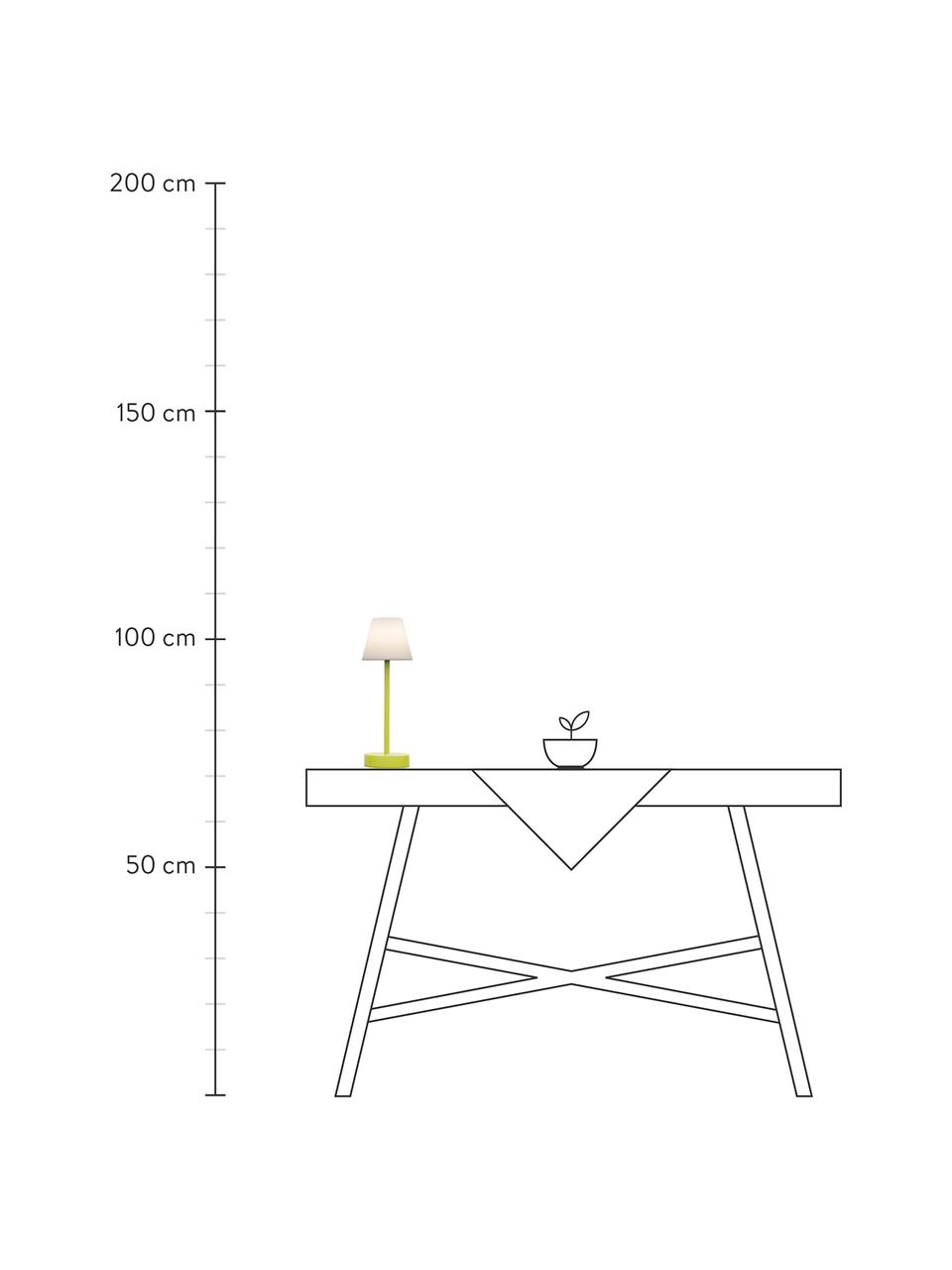 Mobilna lampa zewnętrzna LED z funkcją przyciemniania Lola, Biały, jasny zielony, Ø 11 x W 32 cm