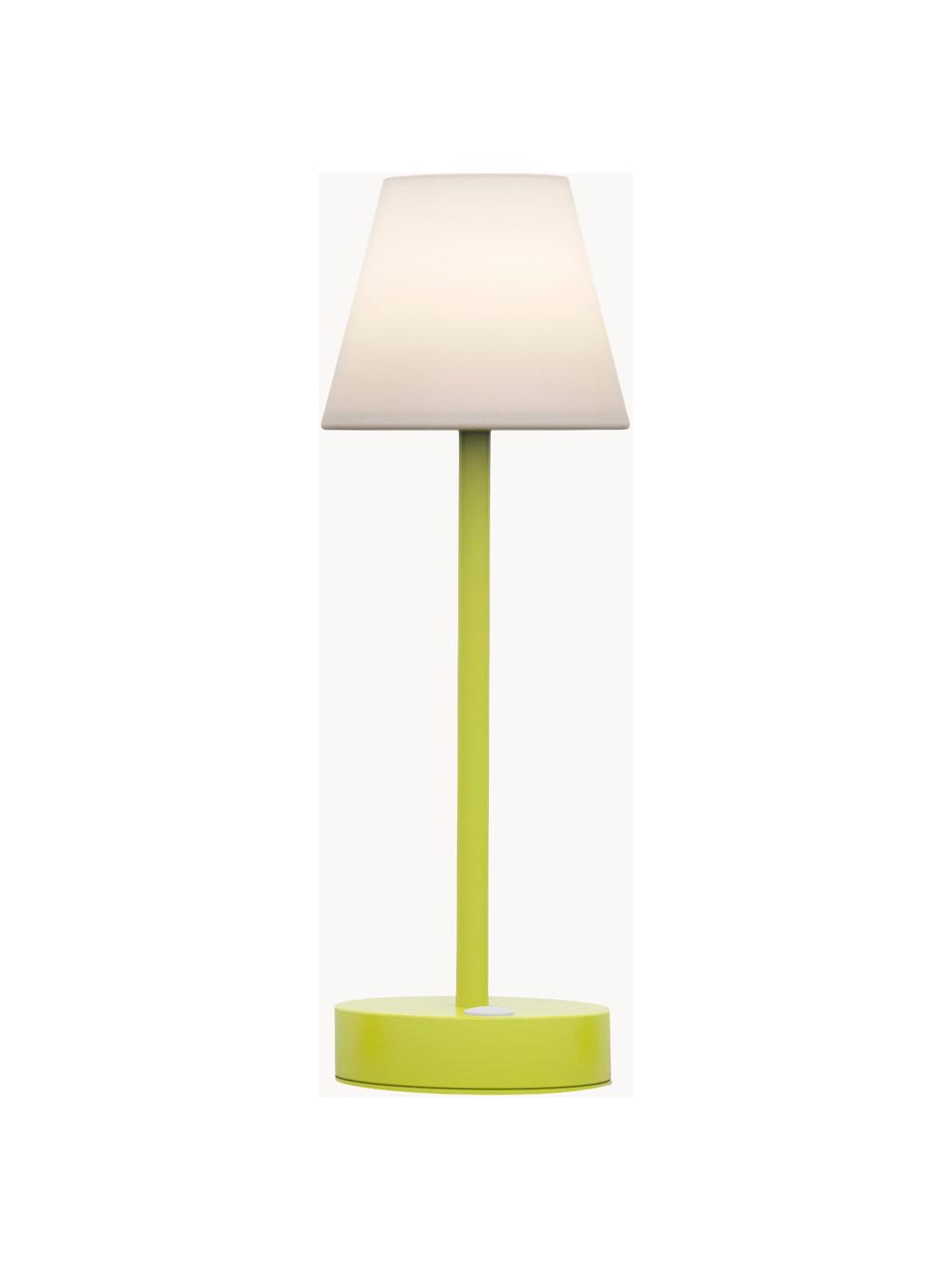 Lampada da tavolo portatile a LED da esterno con luce regolabile e funzione touch Lola, Paralume: polipropilene, Bianco, verde chiaro, Ø 11 x Alt. 32 cm