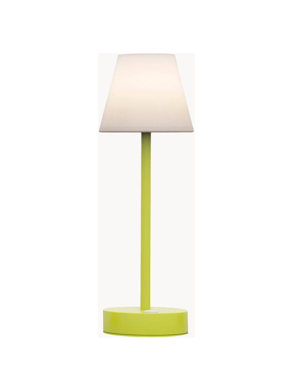 Přenosná stmívatelná venkovní stolní LED lampa s dotykovou funkcí Lola, Bílá, světle zelená, Ø 11 cm, V 32 cm