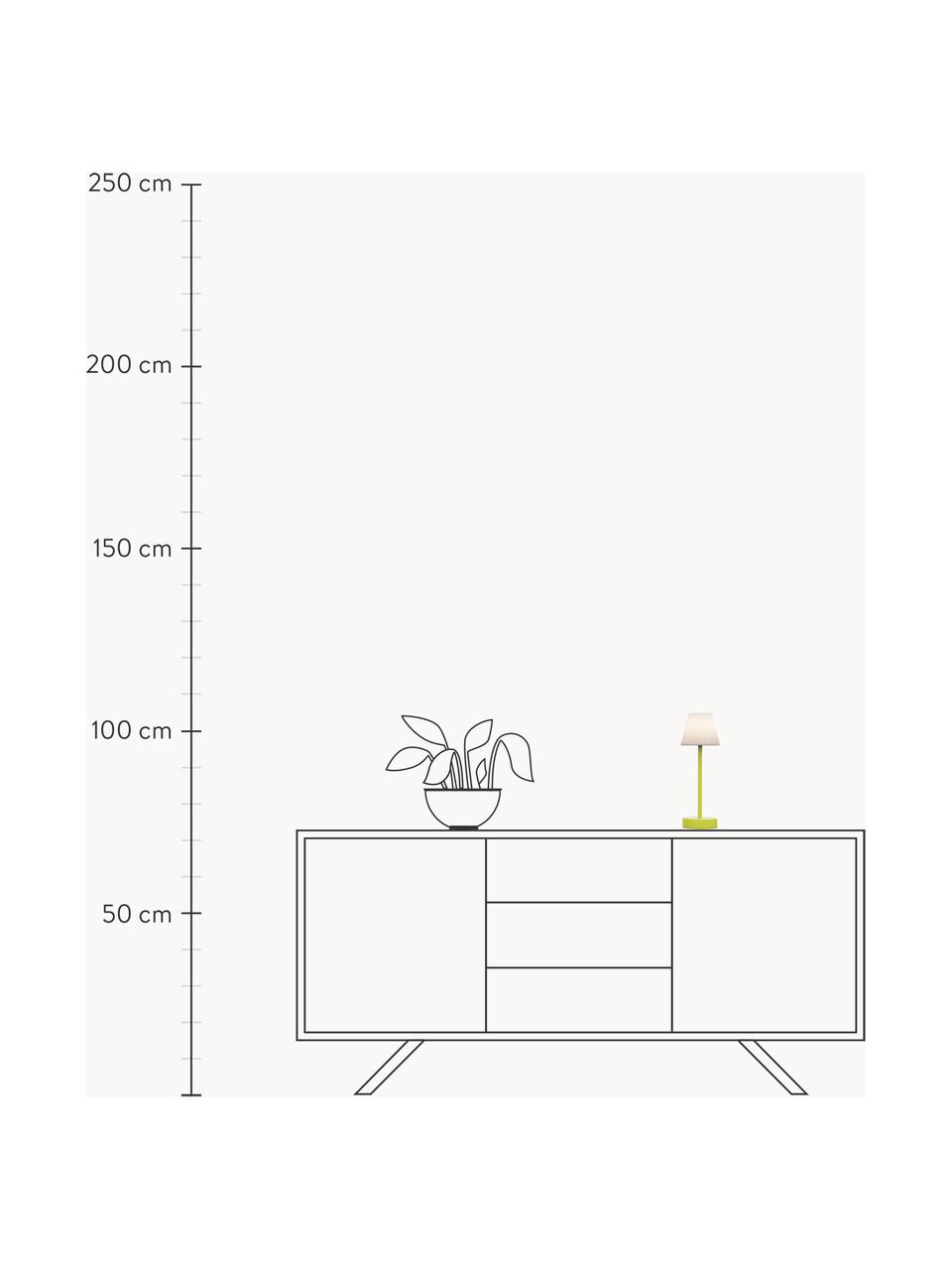 Lampada da tavolo portatile a LED dimmerabile da esterno con funzione touch Lola, Paralume: polipropilene, Bianco, verde chiaro, Ø 11 x Alt. 32 cm