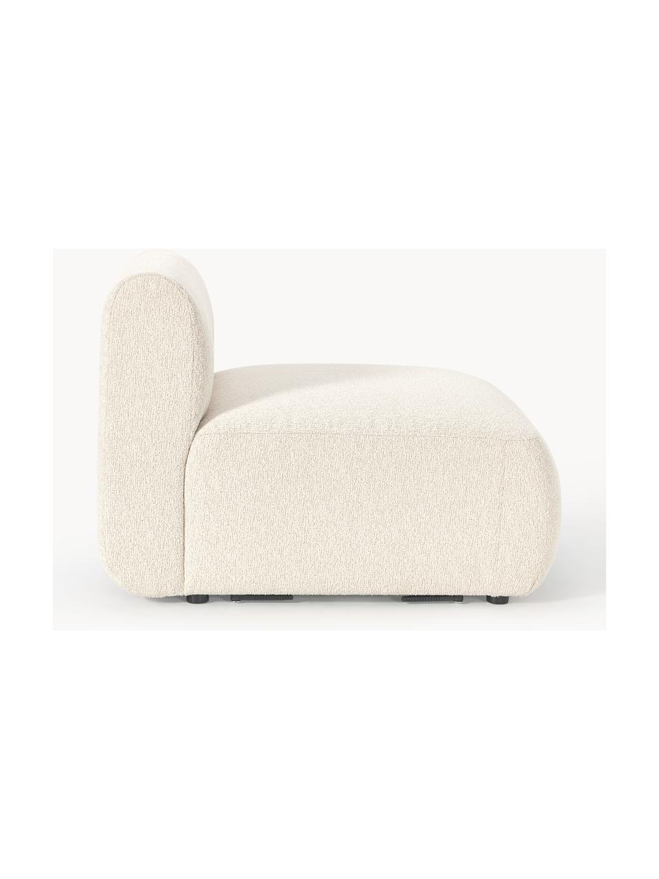 Módulo central en tejido bouclé Sofia, Tapizado: tejido bouclé (100% polié, Estructura: madera de abeto, tablero , Patas: plástico Este producto es, Bouclé blanco Off White, An 87 x F 103 cm