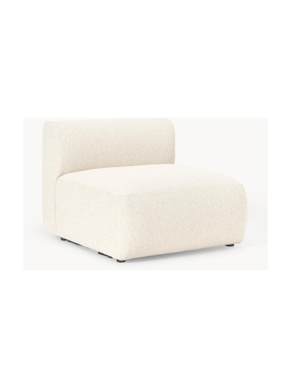 Modulo centrale in bouclé Sofia, Rivestimento: bouclé (100 % poliestere), Struttura: legno di abete rosso, cer, Piedini: plastica, Bouclé bianco latte, Larg. 87 x Prof. 103 cm