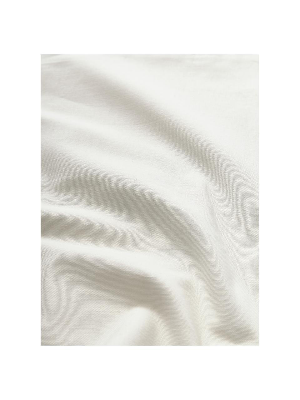 Copricuscino ricamato con dettagli a conchiglia Tamir, Bianco crema, blu, Larg. 45 x Lung. 45 cm