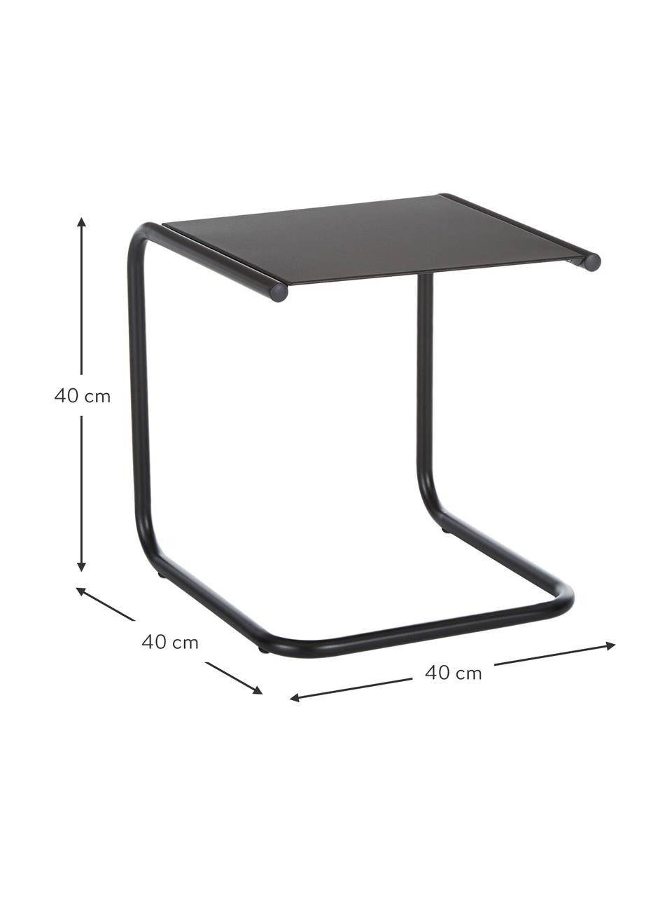 Table d'appoint de jardin en métal Club, Noir, larg. 40 x prof. 40 cm