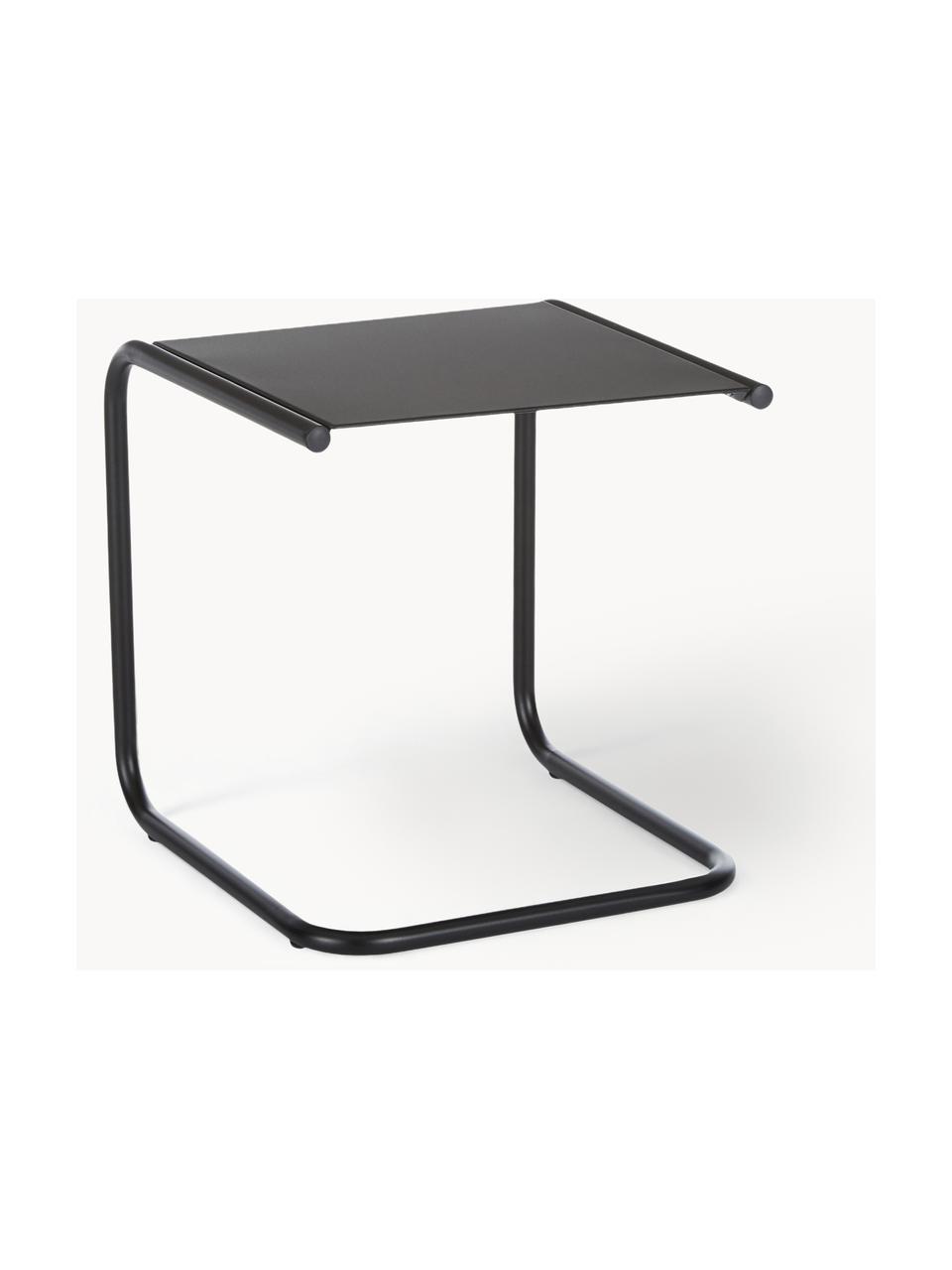 Tavolino da esterno in metallo Club, Struttura: alluminio verniciato a po, Nero, Larg. 40 x Prof. 40 cm