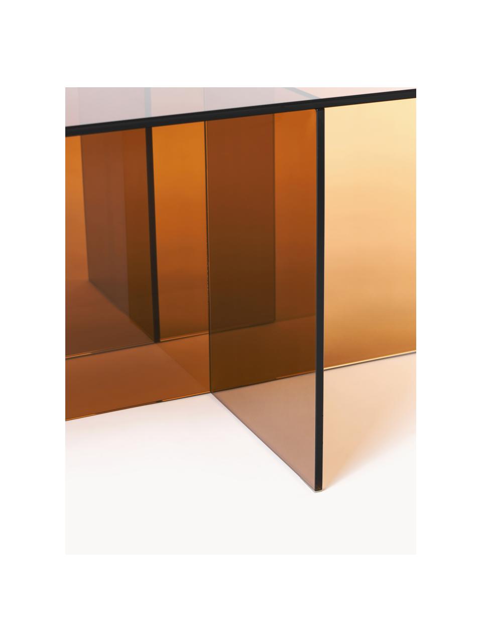 Glazen salontafel Anouk, Glas, Bruin, transparant, B 102 x D 63 cm