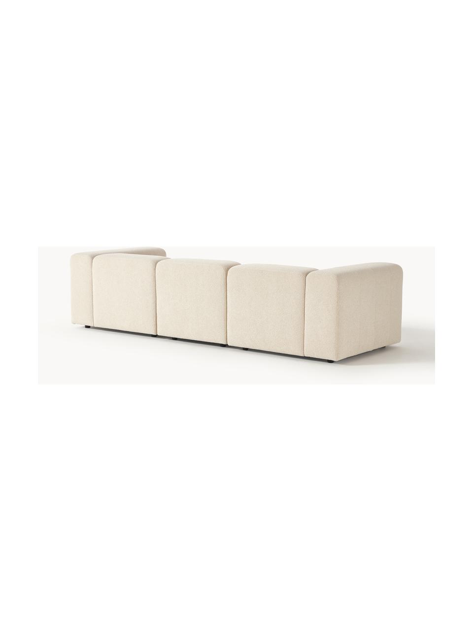 Canapé modulable 4 places en bouclette Lena, Bouclette beige clair, larg. 284 x prof. 106 cm