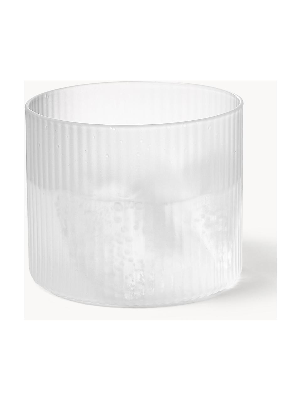 Verres à eau striés soufflés bouche Ripple, 4 pièces, Verre, soufflé bouche, Translucide, mat, Ø 8 x haut. 6 cm, 200 ml