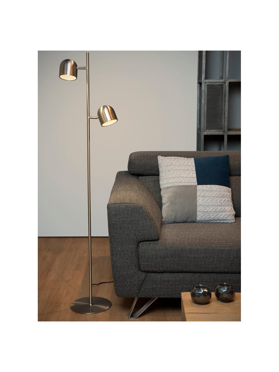 Dimmbare LED-Leselampe Skanska mit Touch-Funktion, Lampenschirm: Metall, Lampenfuß: Metall, Chrom, satiniert, 32 x 141 cm