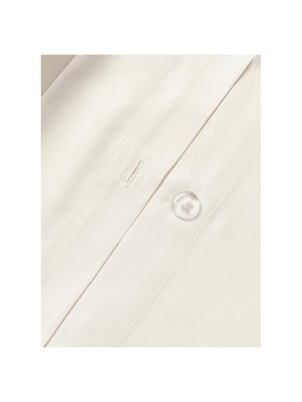 Povlak na přikrývku z bavlněného saténu Premium, Tlumeně bílá, B 200 x L 200 cm