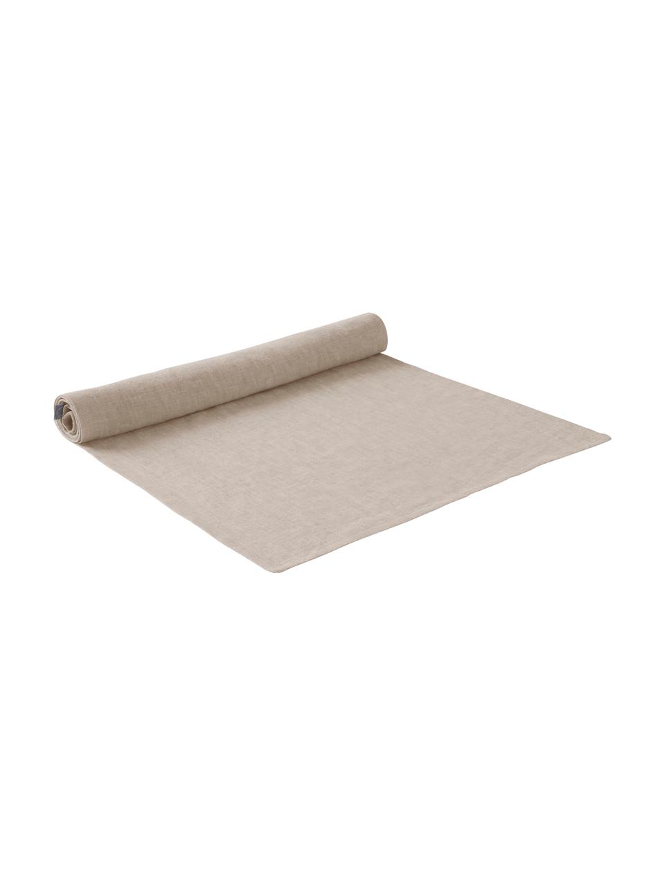 Leinen-Tischläufer Olga in Beige, 100% Leinen, European-Flax-zertifiziert, Beige, B 40 x L 140 cm