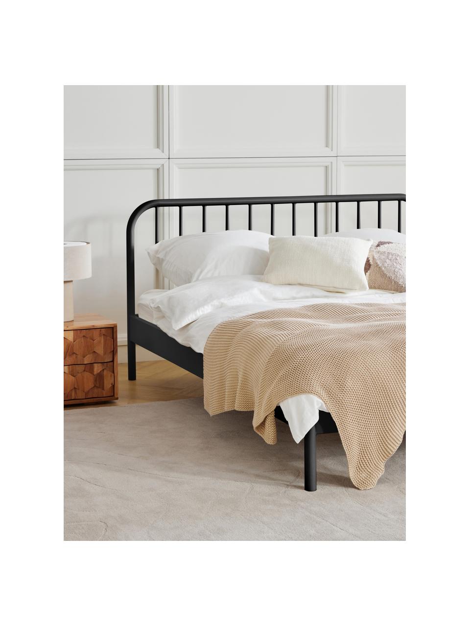 Kovová postel Sanna, Kov s práškovým nástřikem, Černá, Š 140 cm, D 200 cm