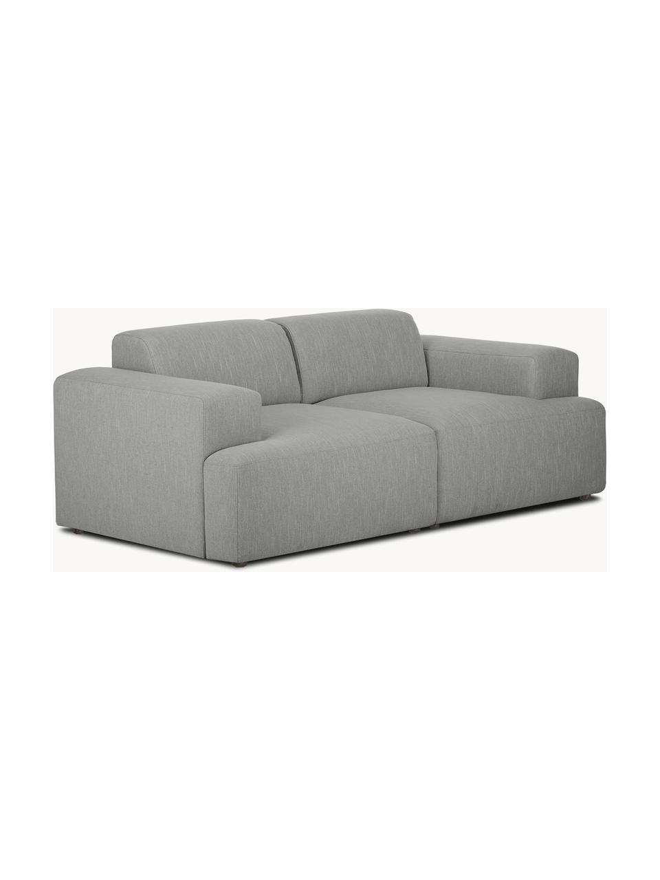 Sofa Melva (2-osobowa), Tapicerka: 100% poliester Dzięki tka, Stelaż: lite drewno sosnowe, cert, Nogi: tworzywo sztuczne, Szara tkanina, S 198 x G 101 cm