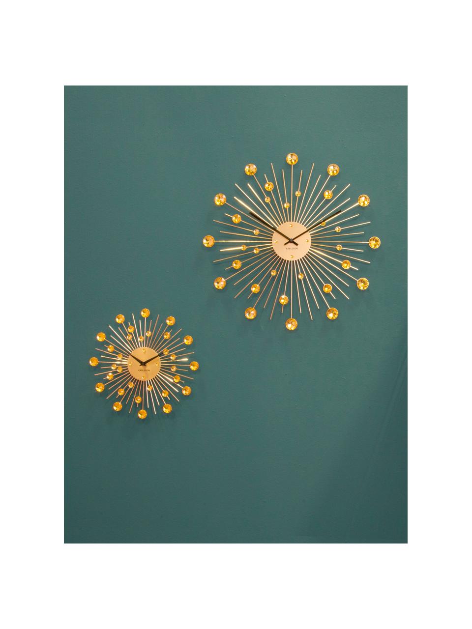 Reloj de pared Sunburst, Metal recubierto, Dorado, Ø 50 x F 4 cm